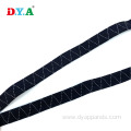 12mm Knitted Flat Braided White Line Black Elastic